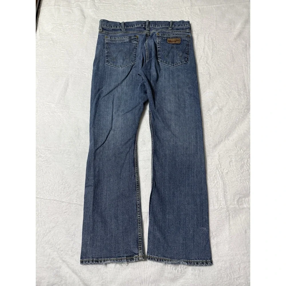 Wrangler‎ Retro Jeans Mens 35x29 Blue Slim Boot Bootcut Mid Rise Medium Wash